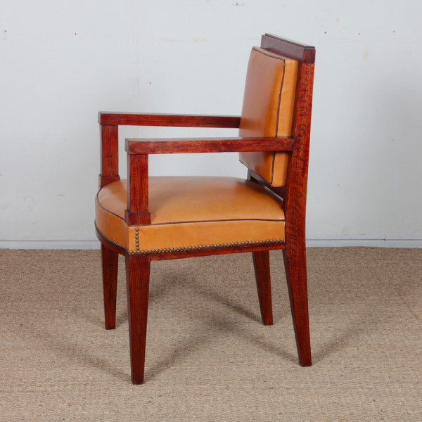Set of four oak armchairs, French craftsmanship from the 1940s - 