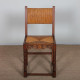 Set of 6 solid wood straw-seated chairs, French craftsmanship, 1950 - 