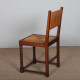 Suite de 6 chaises paillées en bois massif, travail français, 1950 - 