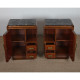 Pair of walnut and marble bedside tables from the 1940s - 