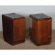 Pair of walnut and marble bedside tables from the 1940s - 