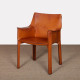 Fauteuil CAB 413 en cuir cognac, par Mario Bellini pour Cassina, 1970 - 