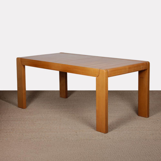 Table de repas en orme pour Maison Regain, 1970 - Design Français