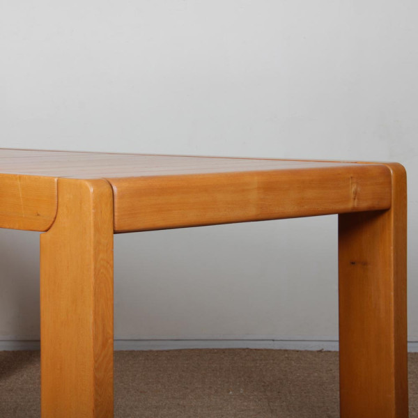 Table de repas en orme pour Maison Regain, 1970 - Design Français