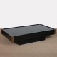 Table basse en bois et laiton attribuée à Willy Rizzo, 1970 - 