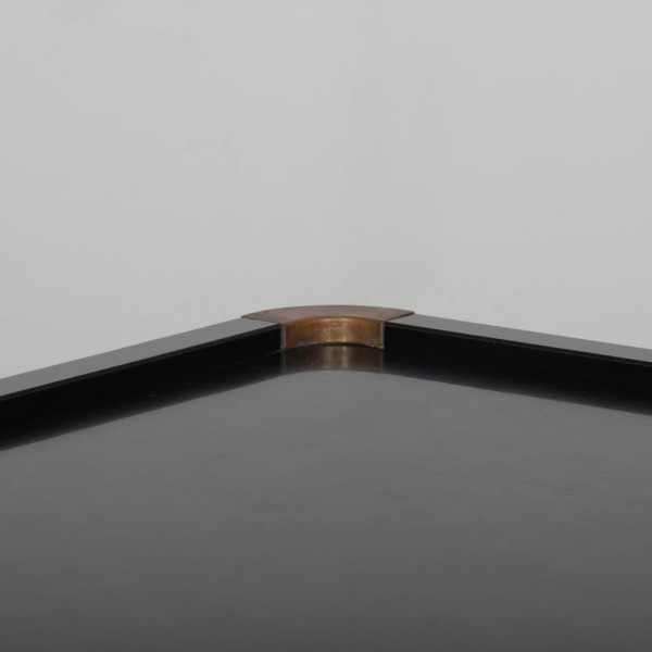 Table basse en bois et laiton attribuée à Willy Rizzo, 1970 - 