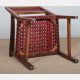 Paire de fauteuils bridges en bois et cuir des années 1950 - 