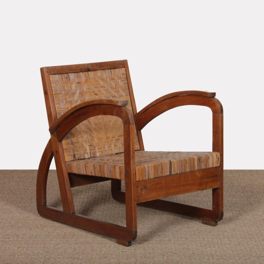 Fauteuil en rotin dans le goût de Francis Jourdain, 1930 - 