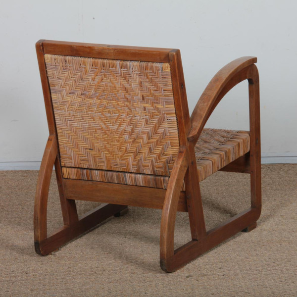 Rattan armchair in the style of Francis Jourdain, 1930 - 