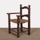 Solid wood wicker armchair, French craftsmanship from the 1950s - 