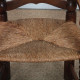 Fauteuil paillé en bois massif, travail français des années 1950 - 