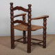 Fauteuil paillé en bois massif, travail français des années 1950 - 
