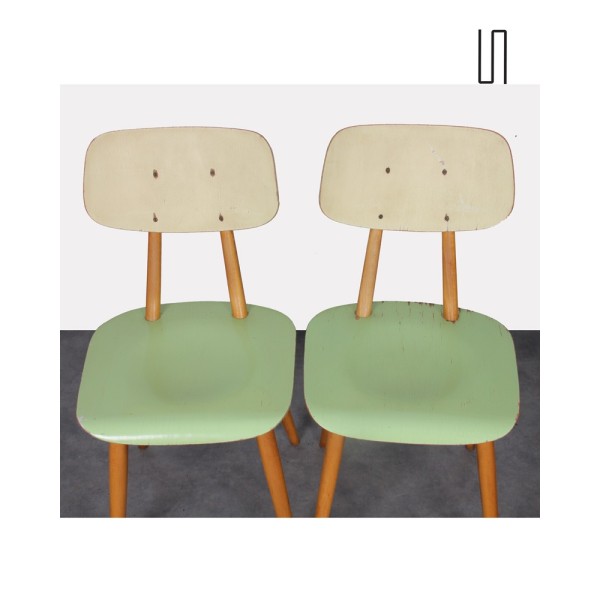 Pair of vintage chairs for Ton, 1960s - Eastern Europe design