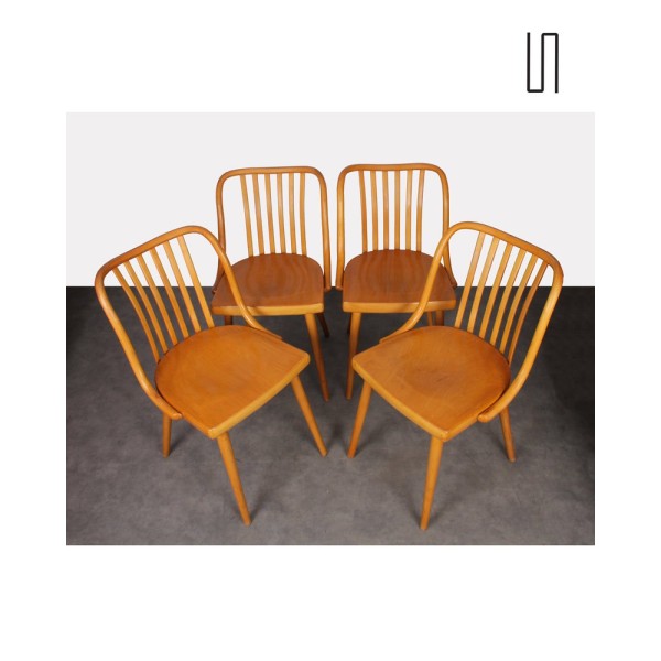 Suite de 4 chaises vintage par Antonin Suman, 1960 - Design d'Europe de l'Est