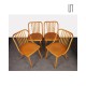 Suite de 4 chaises vintage par Antonin Suman, 1960 - Design d'Europe de l'Est