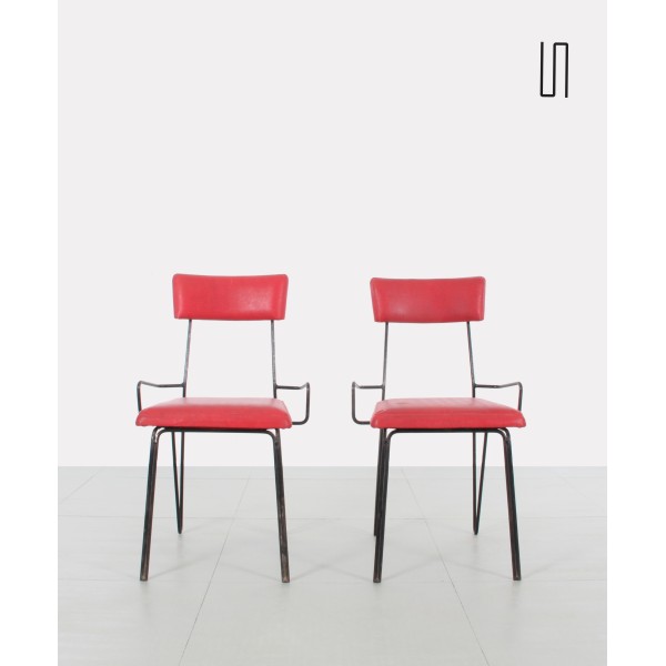 Pair of red metal chairs, Eastern Europe, 1950s - Eastern Europe design