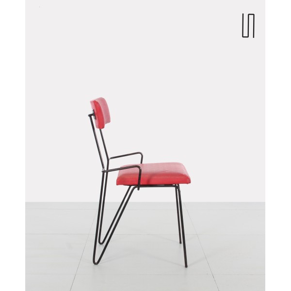 Paire de chaises rouges en métal, Europe de l'Est, 1950 - Design d'Europe de l'Est