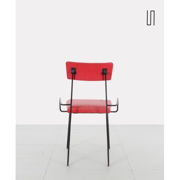 Paire de chaises rouges en métal, Europe de l'Est, 1950 - Design d'Europe de l'Est