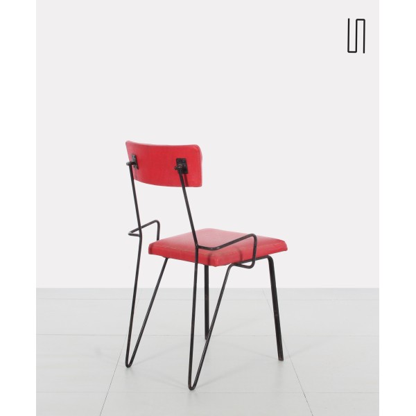 Paire de chaises rouges en métal, Europe de l'Est, 1950 - Design d'Europe de l'Est