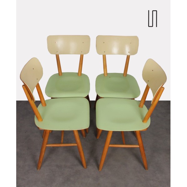 Suite de 4 chaises vintage éditée par Ton, 1960 - Design d'Europe de l'Est