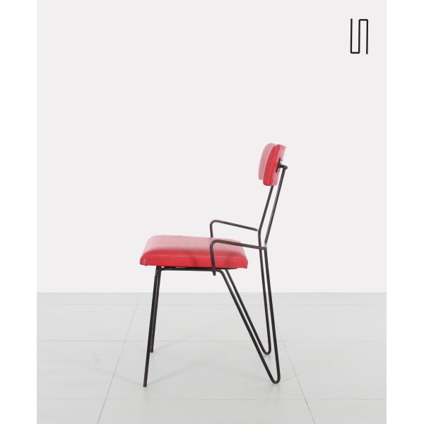 Paire de chaises rouges en métal, Europe de l'Est, 1950 - Design d'Europe de l'Est