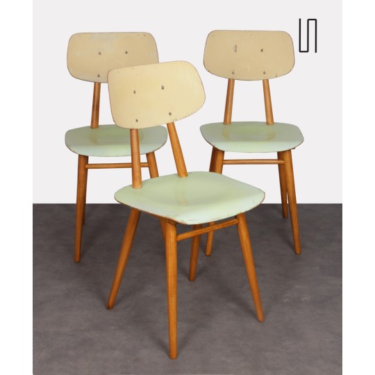 Set of 3 vintage chairs for Ton, 1960s - Eastern Europe design