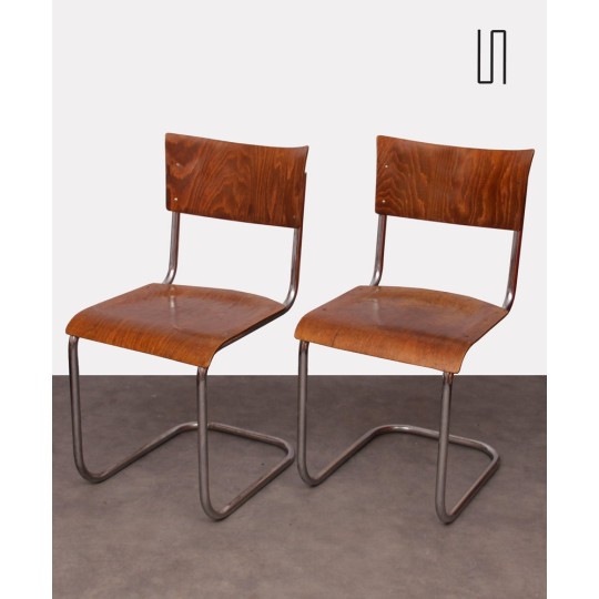 Pair of chairs by Mart Stam, produced by Kovona, 1940s - 