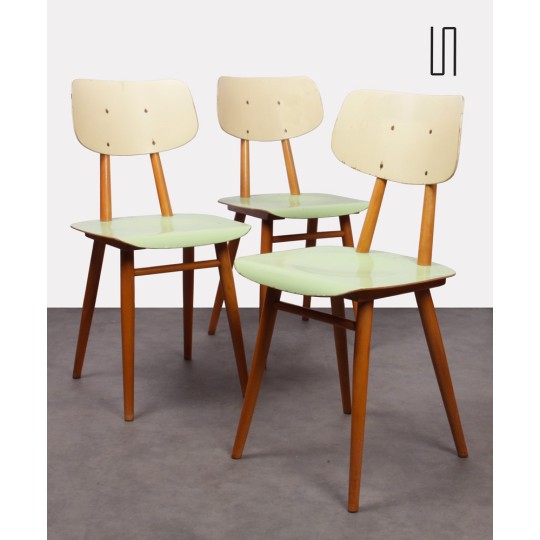 Set of 3 Czech chairs for the manufacturer Ton, 1960s