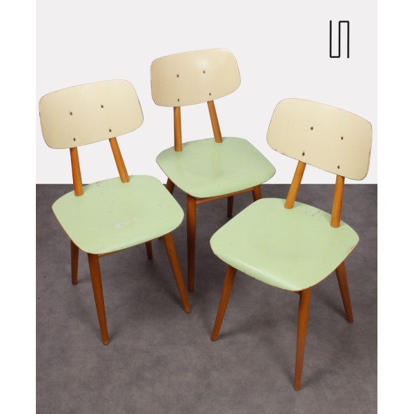 Suite de 3 chaises tchèques pour le fabricant Ton, 1960 - Design d'Europe de l'Est