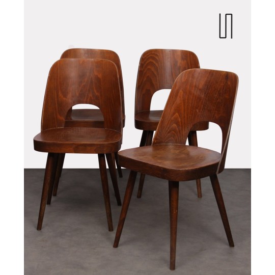 Suite of 4 vintage chairs by Oswald Haerdtl for Ton, 1960s