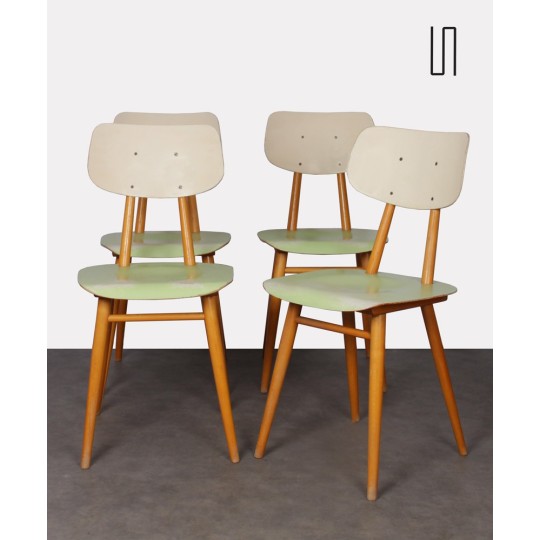 Series of 4 chairs edited by Ton, 1960s - Eastern Europe design