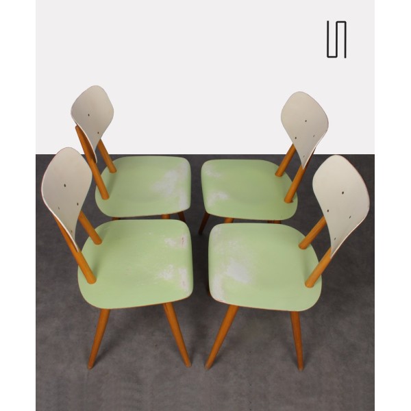 Série de 4 chaises éditées par Ton, 1960 - Design d'Europe de l'Est
