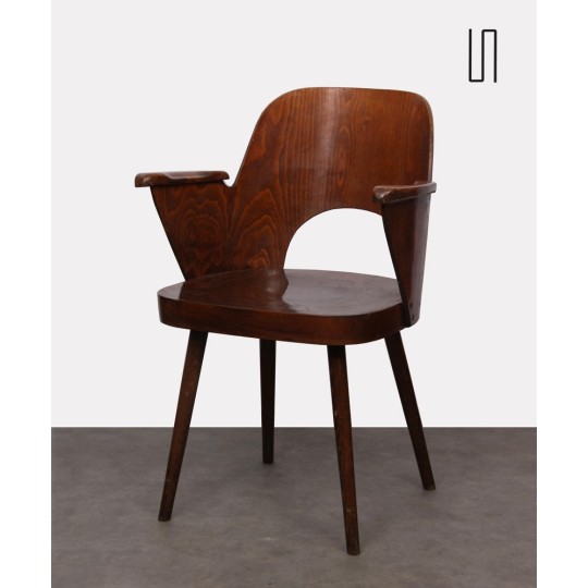 Wooden armchair by Lubomir Hofmann for Ton, 1960s - 