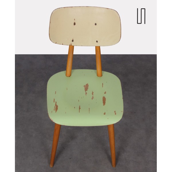 Chaise vintage en bois peint pour l'éditeur tchèque Ton, 1960 - Design d'Europe de l'Est