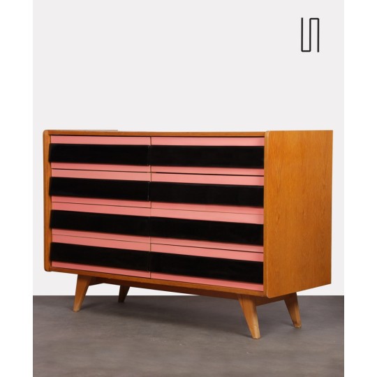 Pink and black chest of drawers by Jiri Jiroutek, 1960