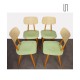 Set of 4 green chairs for Ton, 1960s - Eastern Europe design