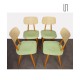 Suite de 4 chaises vertes pour Ton, 1960 - Design d'Europe de l'Est