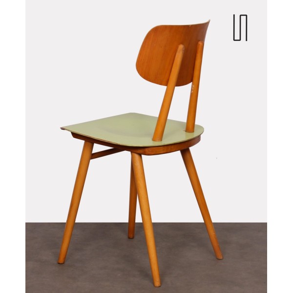 Suite de 4 chaises vertes pour Ton, 1960 - Design d'Europe de l'Est