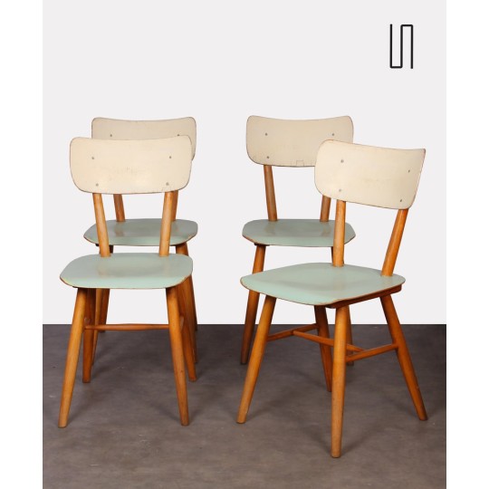 Set of 4 vintage chairs produced by Ton, 1960s - Eastern Europe design