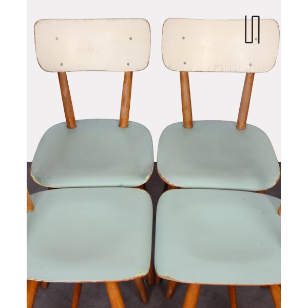 Ensemble de 4 chaises vintage produites par Ton, 1960 - Design d'Europe de l'Est