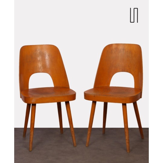 Paire de chaises en bois par Oswald Haerdtl, 1960