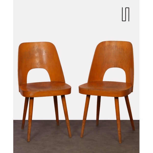 Pair of wooden chairs by Oswald Haerdtl, 1960 - Eastern Europe design