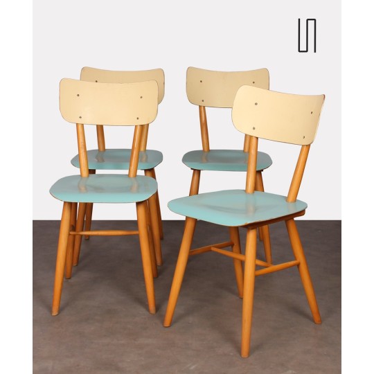 Suite of 4 chairs from Eastern Europe for Ton, 1960s