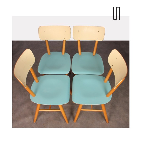 Suite de 4 chaises d'Europe de l'Est pour Ton, 1960 - Design d'Europe de l'Est