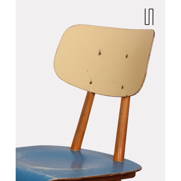 Série de 4 chaises bleues vintage, éditées par Ton, 1960 - Design d'Europe de l'Est