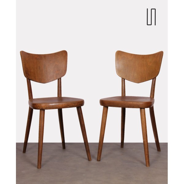 Pair of vintage chairs edited by Ton, 1960s - Eastern Europe design