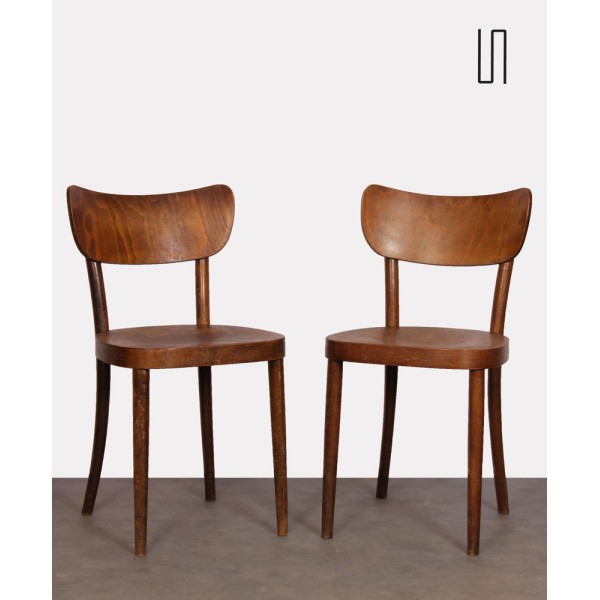 Pair of wooden chairs made by Ton, 1960s - Eastern Europe design