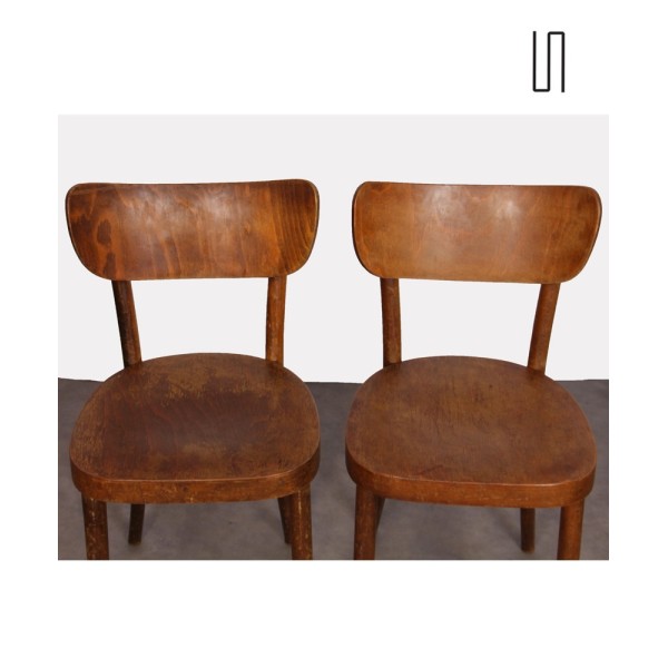 Pair of wooden chairs made by Ton, 1960s - Eastern Europe design