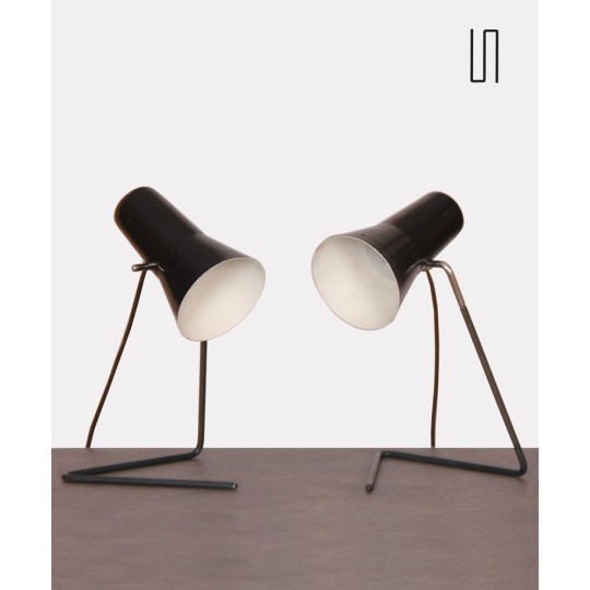 Pair of vintage lamps by Josef Hurka for Drupol, 1960s