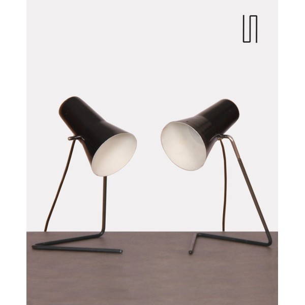 Pair of vintage lamps by Josef Hurka for Drupol, 1960s - Eastern Europe design